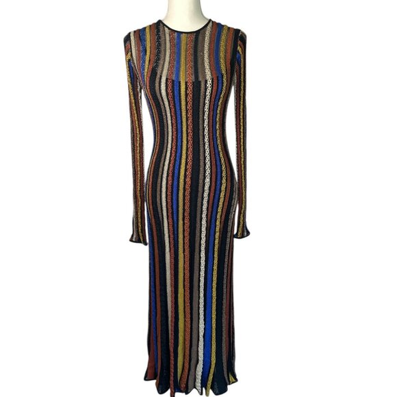 Ulla Johnson Albie Knit Long Sleeve Dress in Zoisite Small New Womens Maxi Gown - Picture 5 of 17